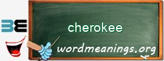 WordMeaning blackboard for cherokee